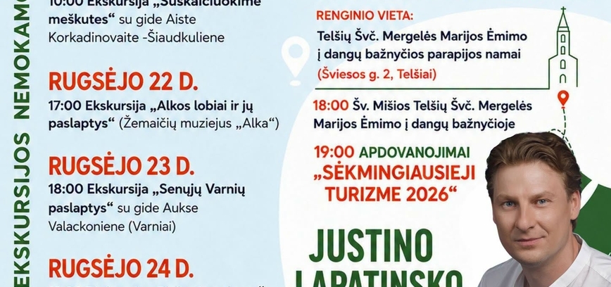 SUTARKIME 2026, TURIZMO DIENOS TELŠIUOSE