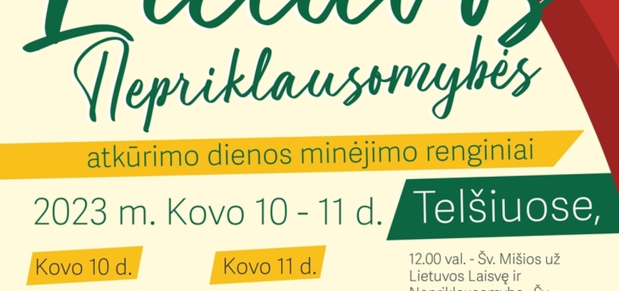 Veranstaltungen zum Gedenken an den Tag der Wiederherstellung der Unabhängigkeit Litauens