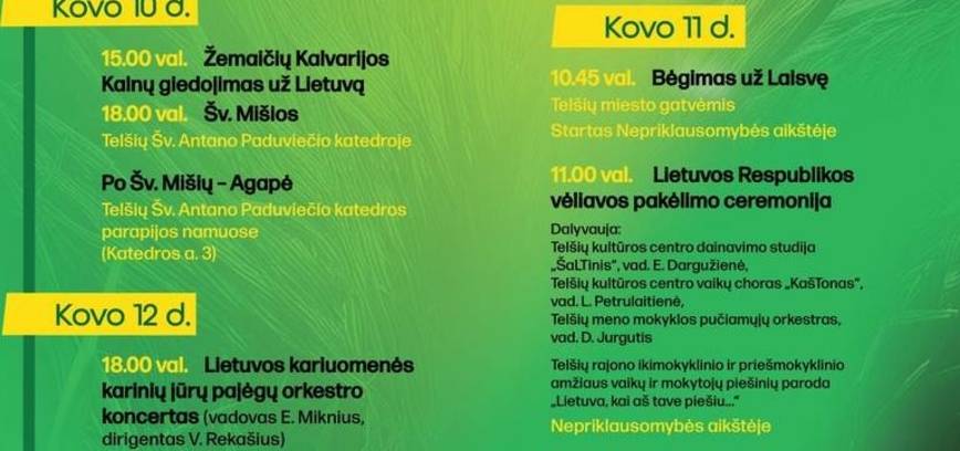 Veranstaltungen zum Tag der Wiederherstellung der Unabhängigkeit Litauens