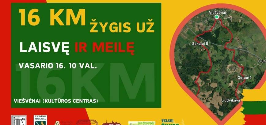 16 km gājiens par brīvību un mīlestību