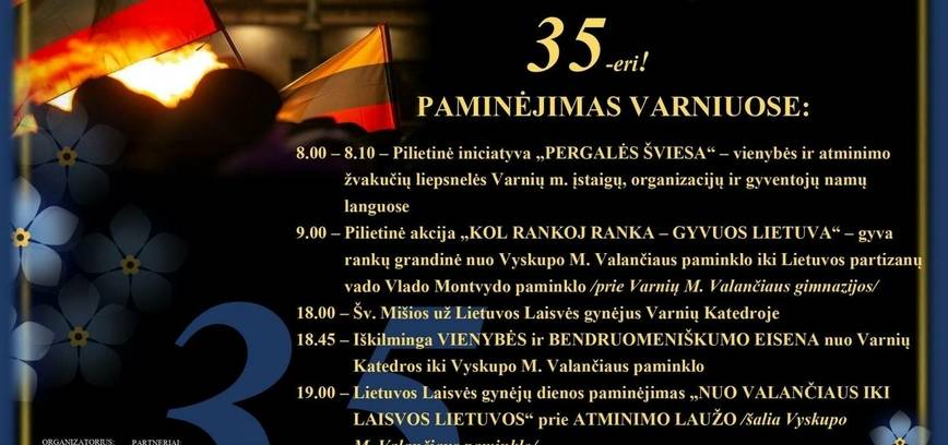 Lietuvos Laisvės gynėjų dienai – 35-eri. Paminėjimas Varniuose