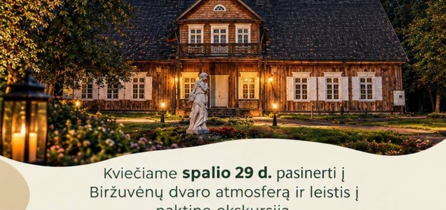 Naktinė ekskursija Biržuvėnų dvare