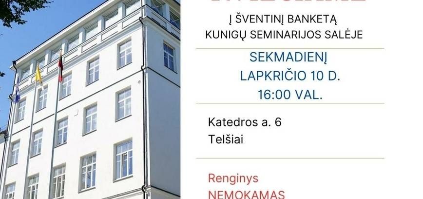 Festliche Party – Bankett im Saal des Priesterseminars Telšiai