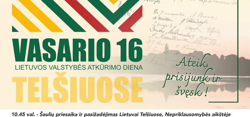 Der 16. Februar ist der Tag der Wiederherstellung des litauischen Staates in Telšiai