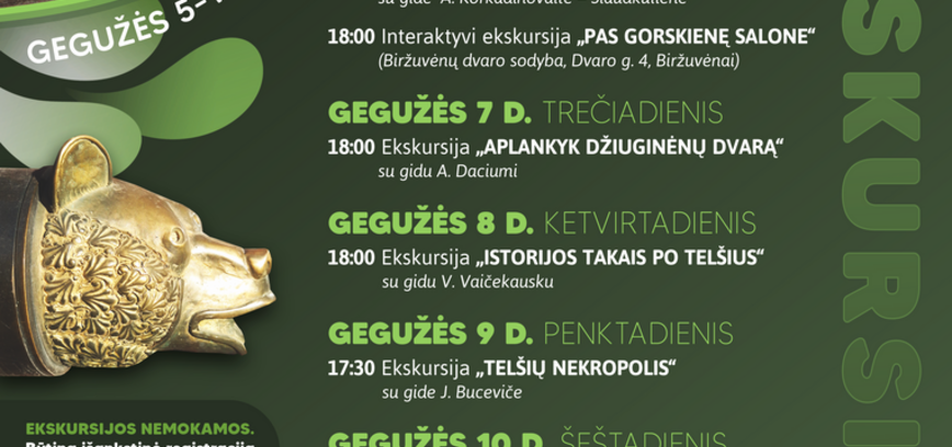 Turizmo sezono atidarymas nemokamos ekskursijos