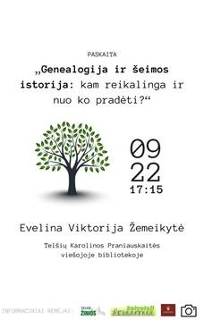 Evelīnas Viktorijas Žemeikītes lekcija “Ģenealoģija un ģimenes vēsture: kam tā vajadzīga un ar ko sākt?”