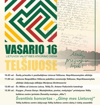 Der 16. Februar ist der Tag der Wiederherstellung des litauischen Staates in Telšiai