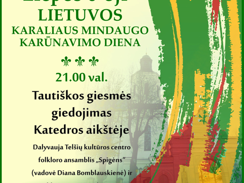 Tautiškos giesmės giedojimas Katedros aikštėje