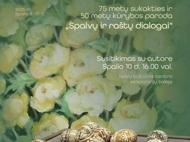 Izstāde "Krāsu un rakstu dialogi" par godu tautas mākslinieces Jadvigas Mačiūnienes 75. gadadienai un 50 darba gadiem
