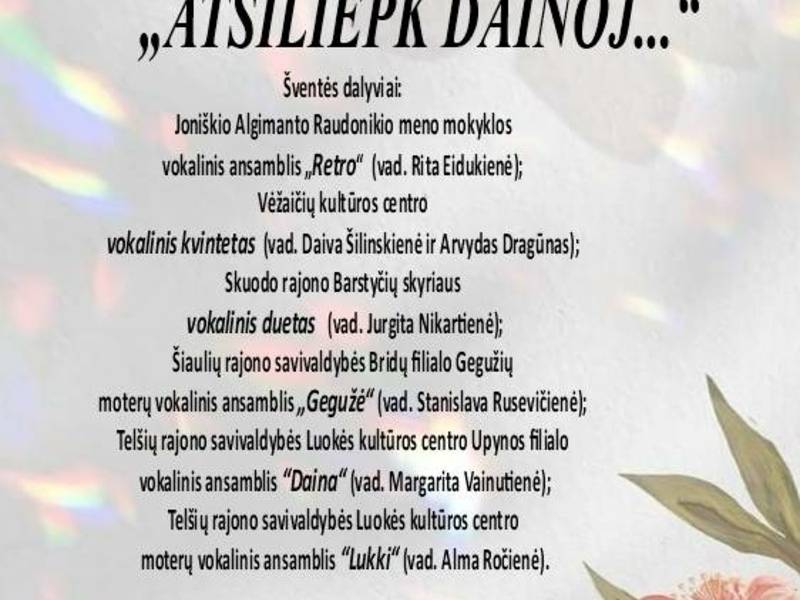 Das 3. Vokalmusikfestival „Reagiere auf das Lied“