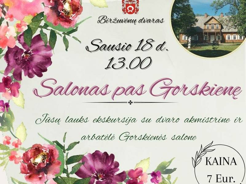  Kviečiame apsilankyti Gorskienės salone, Biržuvėnų dvare