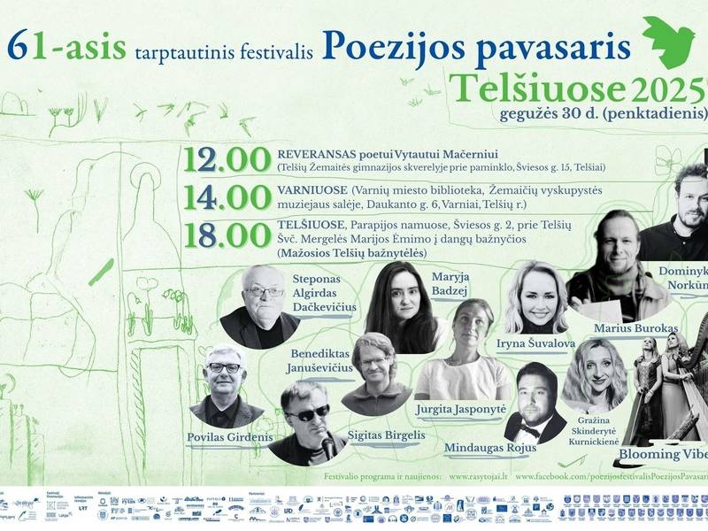 Tarptautinis poezijos festivalis „POEZIJOS PAVASARIS 2025“ Telšiuose ir Varniuose