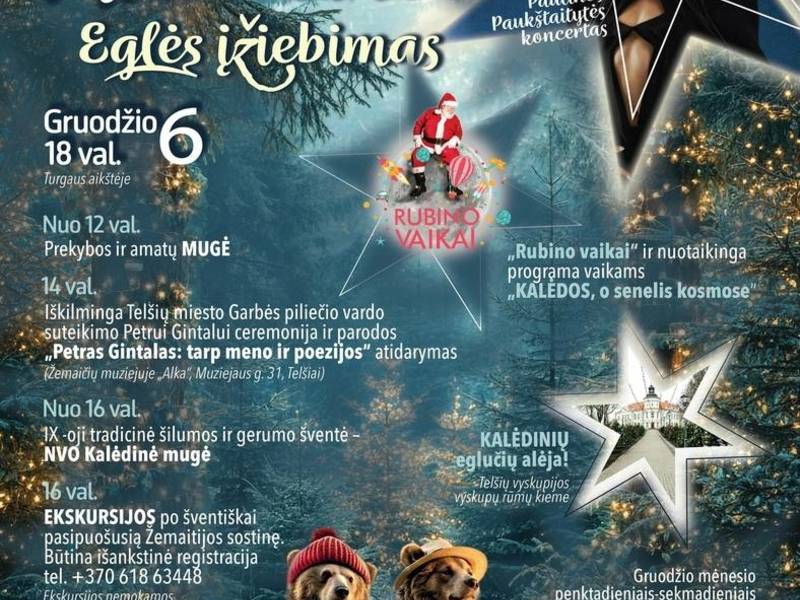 Давайте вместе отпразднуем 234-й день рождения города Тельшяй. Зажжение ёлки