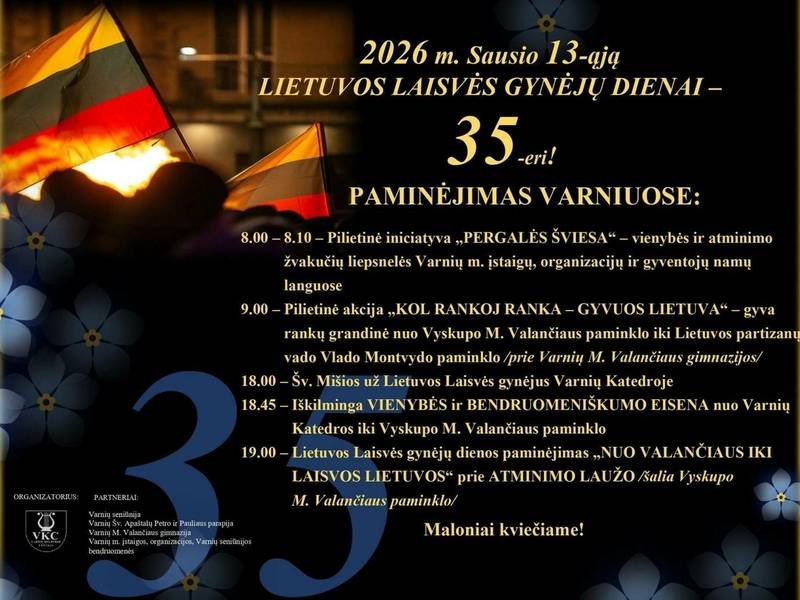 Lietuvos Laisvės gynėjų dienai – 35-eri. Paminėjimas Varniuose