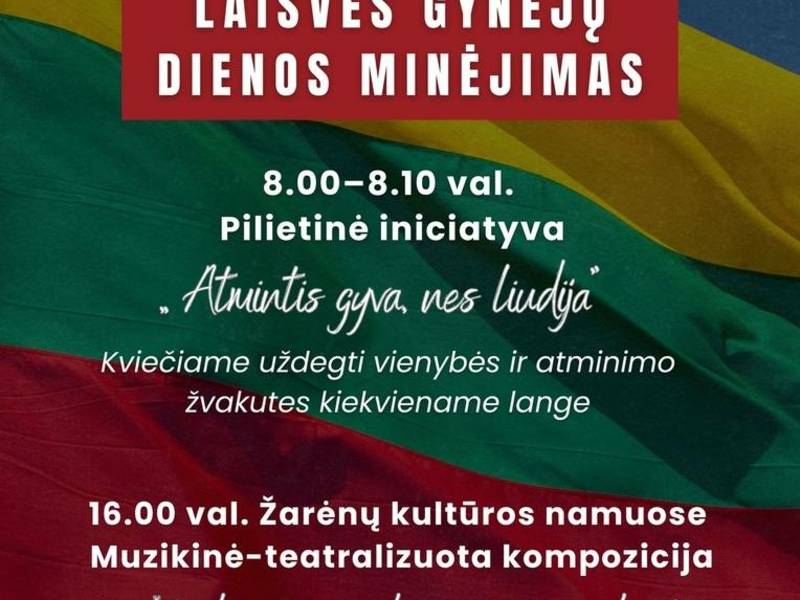 Laisvės gynėjų dienos minėjimas Žarėnuose