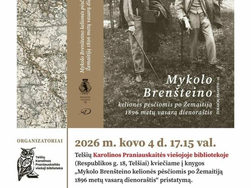 Präsentation des Buches „Tagebuch von Mykolas Brenšteinas' Wanderreise durch Samogitien im Sommer 1896“