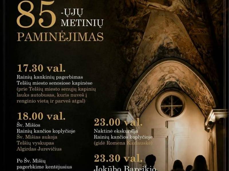 Rainių tragedijos 85-ųjų metinių minėjimas