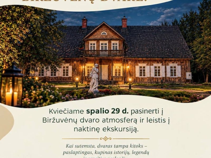 Naktinė ekskursija Biržuvėnų dvare