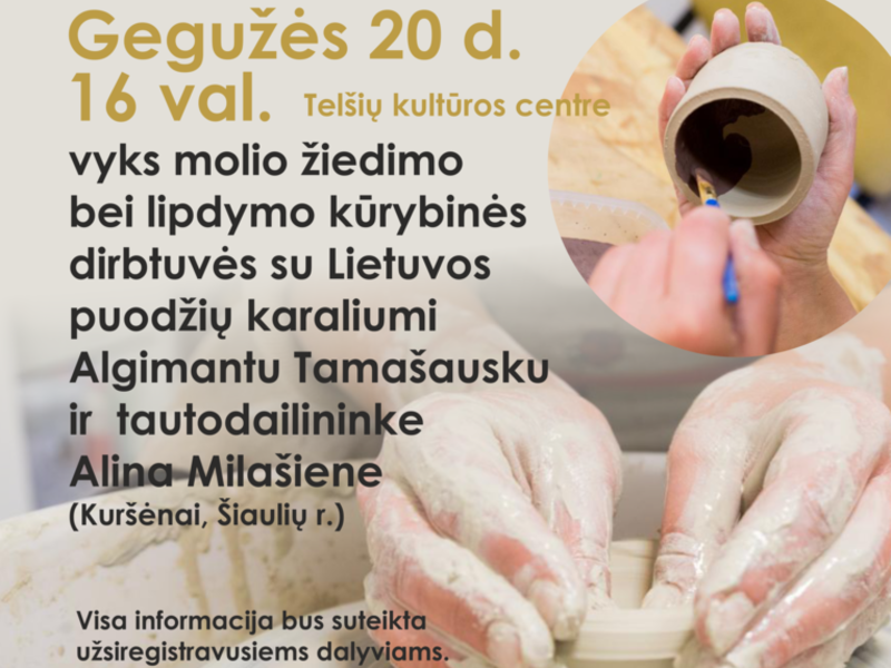 Meno vitaminai, molio žiedimo kūrybinės dirbtuvės